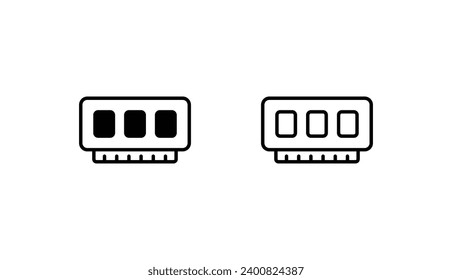 Diseño de iconos RAM con ilustración de fondo blanco