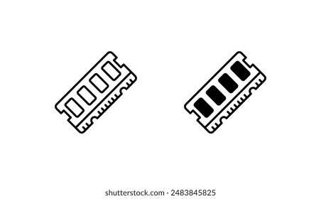 Icono de Ram con fondo blanco ilustración de stock