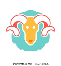 The ram icon in flat color design vector illustration