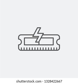 RAM icon isolated on background. Random access memory symbol modern, simple, vector, icon for website design, mobile app, ui. Vector Illustration