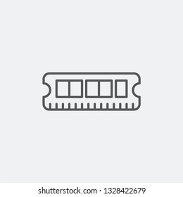 RAM icon isolated on background. Random access memory symbol modern, simple, vector, icon for website design, mobile app, ui. Vector Illustration