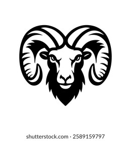 Ram icon isolated on white background. Mutton head. Design elements for logo, label, emblem, sign, brand mark. Vector illustration