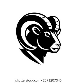 Ram icon isolated on white background. Mutton head. Design elements for logo, label, emblem, sign, brand mark. Vector illustration