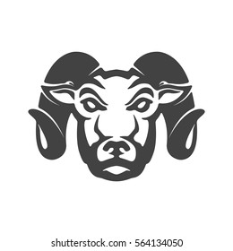 Ram icon isolated on white background. Mutton head. Design elements for logo, label, emblem, sign, brand mark. Vector illustration.