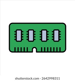 RAM icon. Lineal color style.