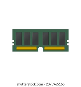 Icono de RAM. Signo de memoria. Chip de almacenamiento temporal en flash. Herramientas de hardware. Pc sintonizado. Elemento de paquete de iconos de escritorio. Personalización del tema de acceso directo de la interfaz de usuario de código abierto. Ilustración vectorial.