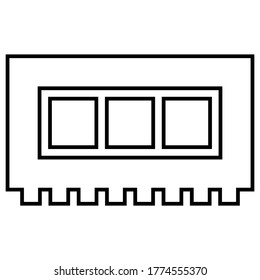 Ram-Symbol, Umriss-Vektorzeichen, lineares Piktogramm einzeln auf Weiß. Symbol, Logo-Abbildung. Bearbeitbarer Strich. Eps10 Vektorgrafik.