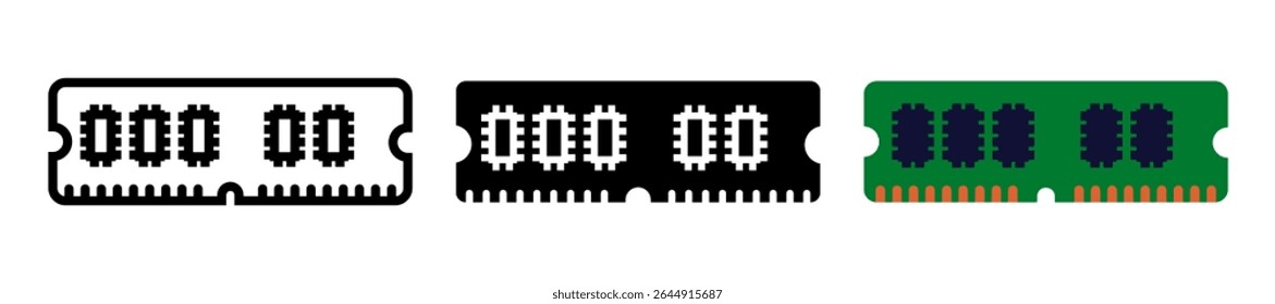 RAM icon set. for mobile concept and web design on white background