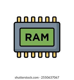 ícone ram modelo de design de vetor simples e limpo