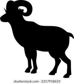 Ram Symbol, Vektorgrafik. Silhouette rammen Schafsymbol für Vieh, Lebensmittel, Tier und eid al adha Ereignis. Grafische Ressource für qurban design in islam- und muslimkultur