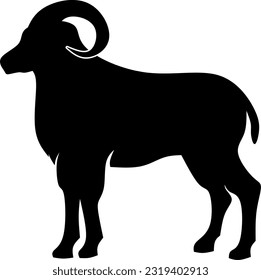 Ram icon vector illustration. Silhouette ram sheep icon for livestock, food, animal and eid al adha event. Graphic resource for qurban design in islam and muslim culture
