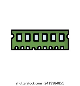 icono de ram con ilustración de material vectorial de fondo blanco