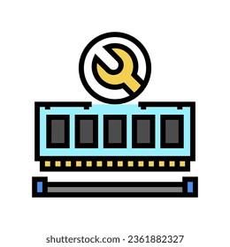 ram installation repair computer color icon vector. ram installation repair computer sign. isolated symbol illustration
