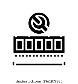 ram installation repair computer glyph icon vector. ram installation repair computer sign. isolated symbol illustration
