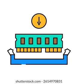 ram installation repair computer line icon vector. ram installation repair computer sign. isolated symbol illustration