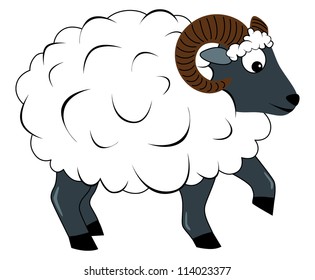 Ram isolated on white background. Cute ram. Zodiac sing. Aries. Zodiac aries. Woolly ram. White ram. Cloud ram. Zodiac symbol. Beautiful Aries. Cute Aries. Astrology Aries. Vector Aries. Vector ram.