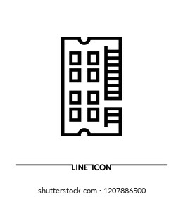 RAM line icon for your website or mobile app; Memory icon for PC vector EPS 8 