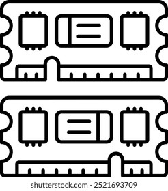 Diseño de icono de Vector de línea Ram