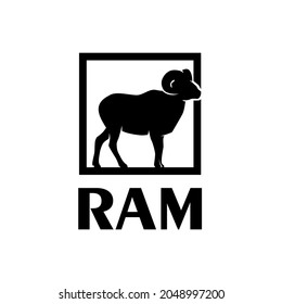 Ram Logo Design, Image, Animal, Box, Inspiration, Template