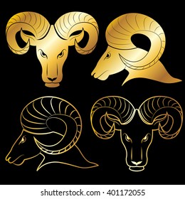 Ram logo gold set