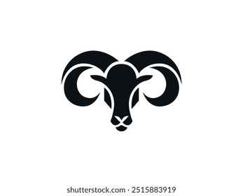 Ram Logo. Symbol of Strength, Agility, and Unstoppable Spirit. Powerful Ram Head Icon, Goat Logo, Aries Zodiac Sign, Wildlife Concept. Animal Emblem, Ram Silhouette - Bold, Dynamic, and Fierce Design.