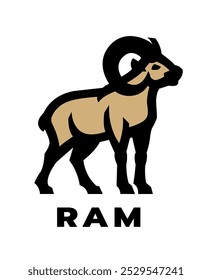 Logotipo da Ram, símbolo. Ilustração vetorial.