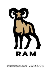 Logotipo da Ram, símbolo. Ilustração vetorial.