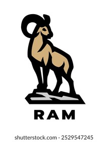 Logotipo da Ram, símbolo. Ilustração vetorial.