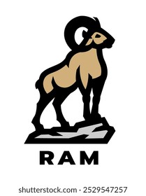 Logotipo da Ram, símbolo. Ilustração vetorial.