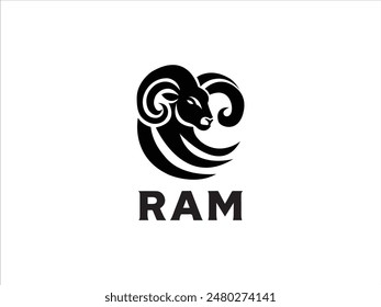 Ram-Logo, das Logo, das die Kraft, Agilität und den beständigen Geist des Rams verkörpert.