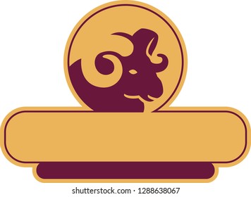 Ram mascot icon. Vector illustration.