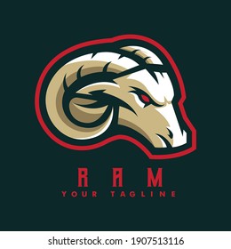 Ram mascot logo design vector with modern illustration concept style for badge, emblem and t-shirt printing. Goat illustration for sport and e-sport team