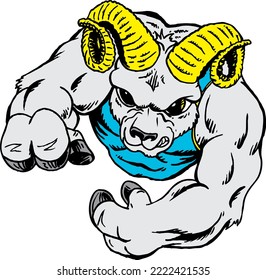 Ram Mascot Wrestler Vektorgrafik