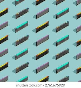 RAM memory card pattern seamless. Random access memory background. Computer component DDR ornament
