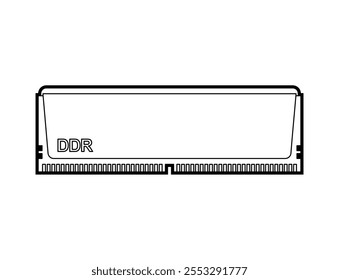 RAM-Speicherkarte. Arbeitsspeicher mit wahlfreiem Zugriff isoliert. Computerkomponenten-DDR