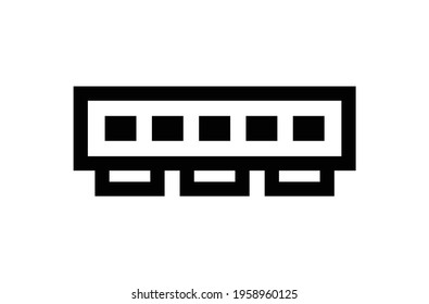 RAM memory chip isolated on white.