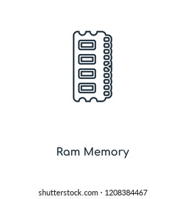 Ram Memory concept line icon. Linear Ram Memory concept outline symbol design. This simple element illustration can be used for web and mobile UI/UX.