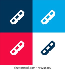 Ram Memory four color material and minimal icon logo set in red and blue