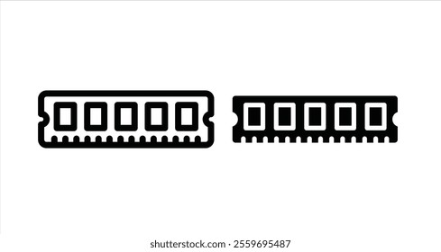 RAM memory Icon collection in filled and stroke style.
