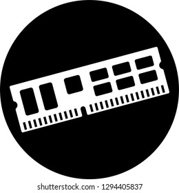 Ram Memory Icon, Computer Memory Chip Vector Art Illustration