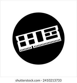 Ram Memory Icon, Computer Memory Chip Vector Art Illustration