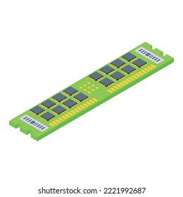 Ram memory icon isometric vector. Computer chip. Ddr card