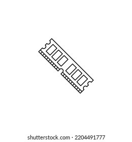 Ram, Memory icon in line style icon, isolated on white background