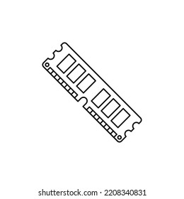 Ram, Memory icon in line style icon, isolated on white background