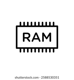 Ram memory icon logo sign set vector outline