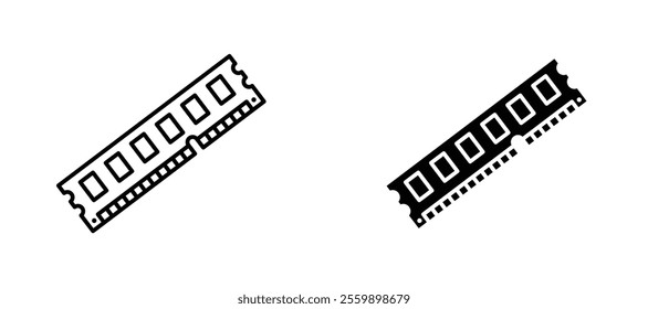 RAM memory Icon set in black color for ui designs