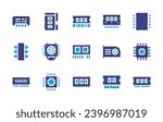 Ram memory icon set. Duotone color. Vector illustration. Containing ram, ram memory, memory, cpu, chip, cooler, processor.