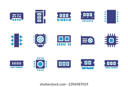 Ram memory icon set. Duotone color. Vector illustration. Containing ram, ram memory, memory, cpu, chip, cooler, processor.