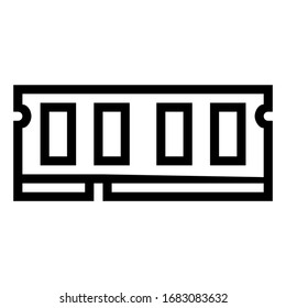 RAM Memory Icon Symbol. Outline Style