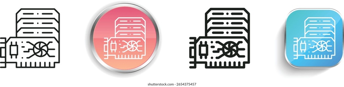 ram memory icon. Thin Linear, Regular and Button Style Design Isolated On White Background